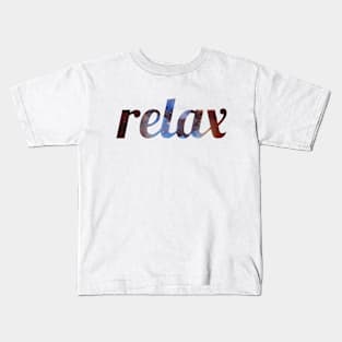 RELAX space themed design Kids T-Shirt
